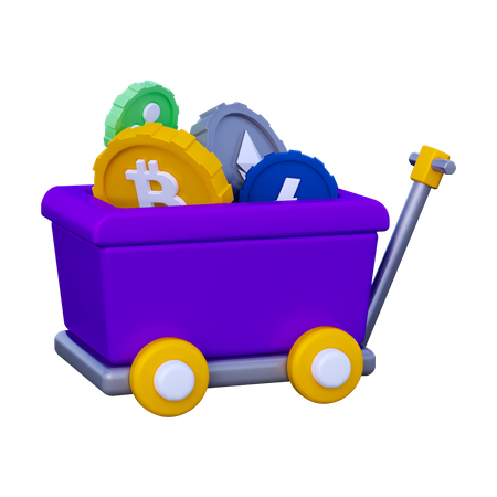 Crypto cart 3D Icon