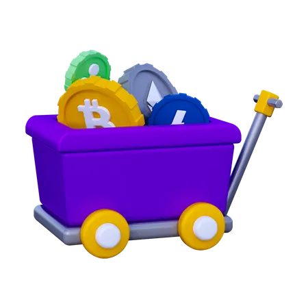 Crypto cart  3D Icon