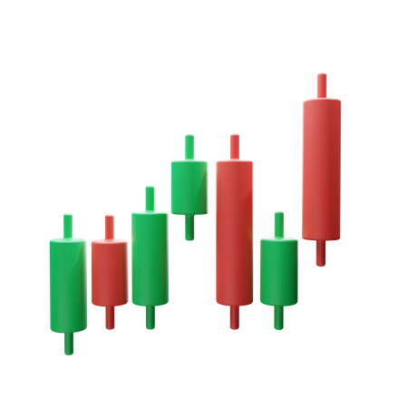 Crypto Chart Candles  3D Illustration