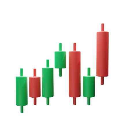 Crypto Chart Candles 3D Illustration