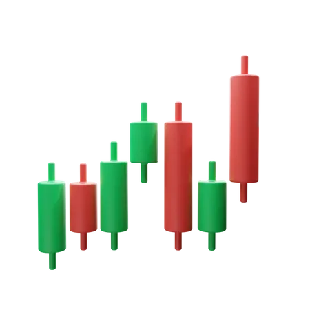 Crypto Chart Candles  3D Illustration