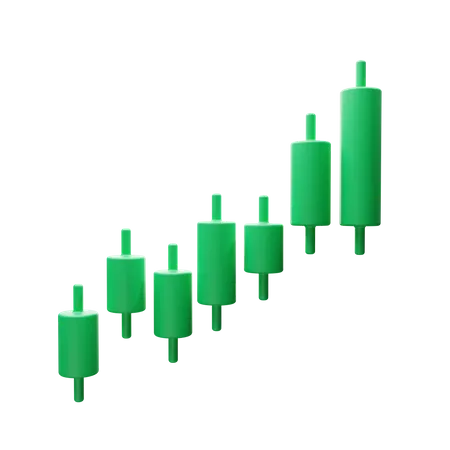 Crypto Chart Candles up  3D Illustration