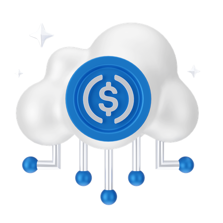 Nuage de crypto-monnaie  3D Icon