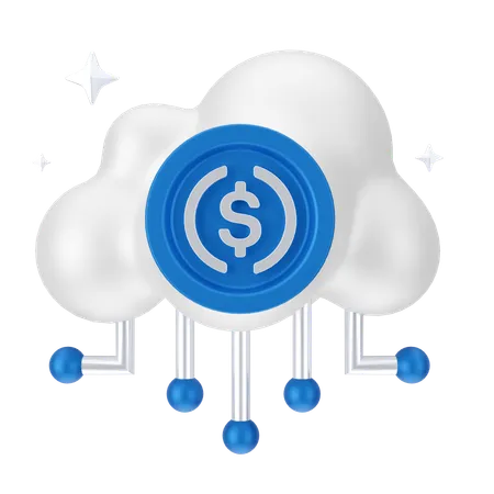 Nuage de crypto-monnaie  3D Icon