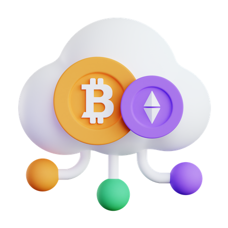 Crypto Cloud  3D Icon