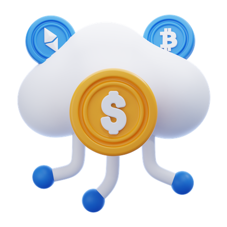 Crypto Cloud  3D Icon