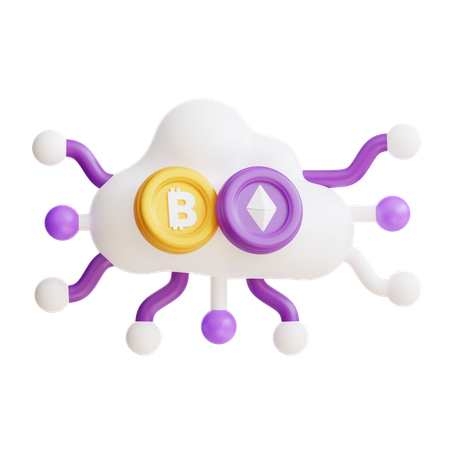 Crypto Cloud  3D Icon