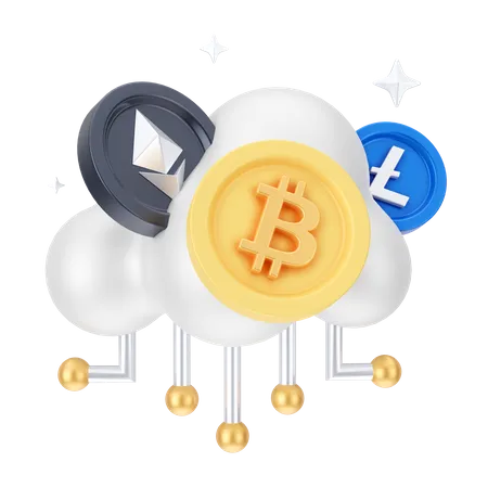 Crypto Cloud  3D Icon