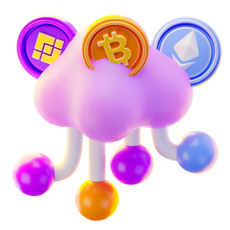 Crypto Cloud  3D Icon