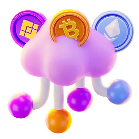 Crypto Cloud  3D Icon