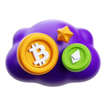 Crypto Cloud  3D Icon