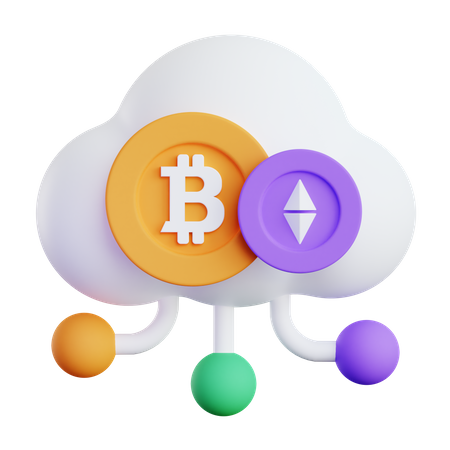 Crypto Cloud  3D Icon