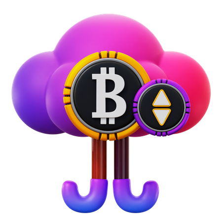 Crypto Cloud 3D Icon
