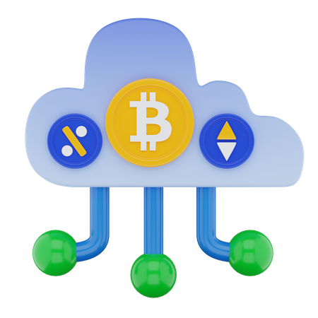Crypto Cloud 3D Icon