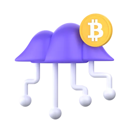 Crypto Cloud 3 D Investment Icon 3D Icon
