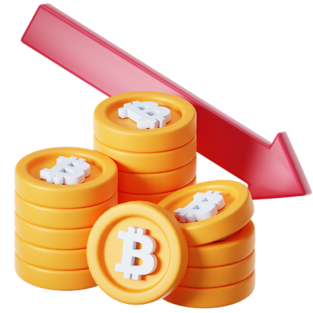Crypto Coin Down  3D Icon