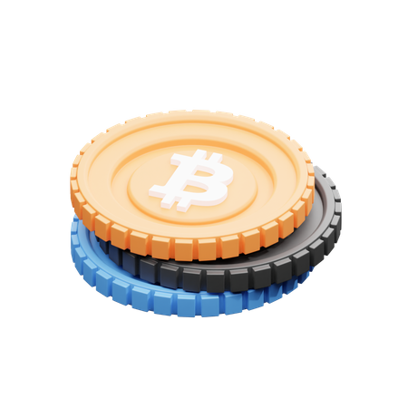 Crypto Coin Pile Bitcoin with BNB and Ethereum  3D Illustration