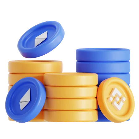 Crypto coins  3D Icon