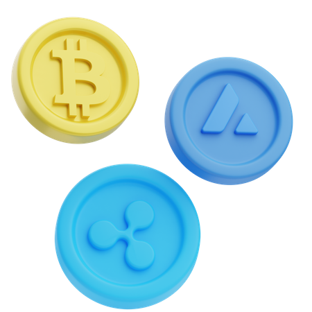 Crypto Coins  3D Icon