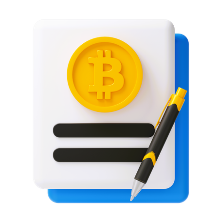 Contrat cryptographique  3D Icon