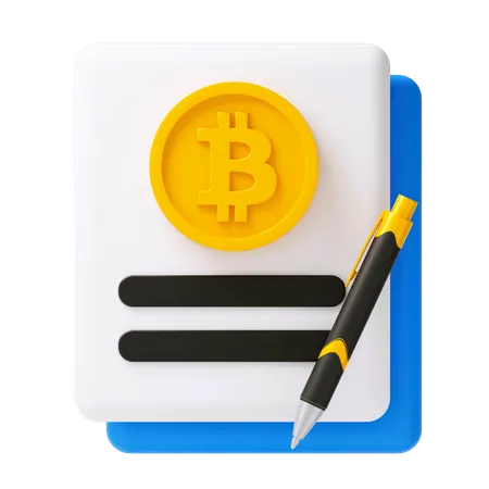 Contrat cryptographique  3D Icon