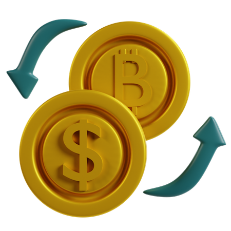 Crypto Currency Conversion  3D Icon