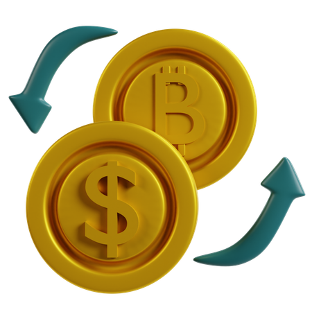 Crypto Currency Conversion  3D Icon