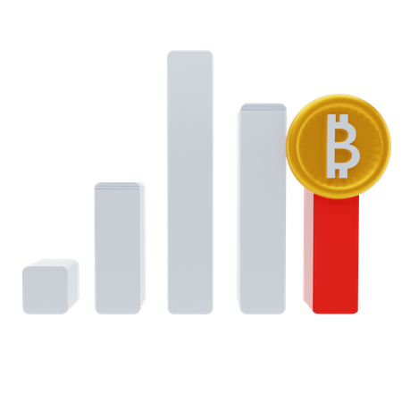 Crypto down  statistic  3D Illustration