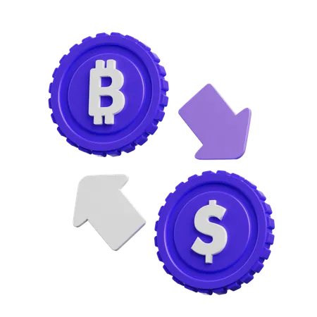 Échange de crypto-monnaie  3D Icon