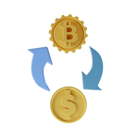 Échange de crypto-monnaie  3D Icon