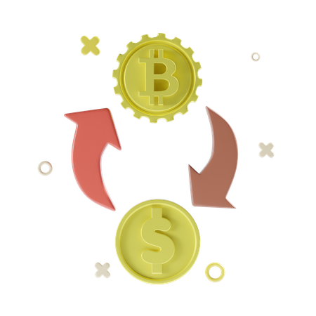 Échange de crypto-monnaie  3D Icon