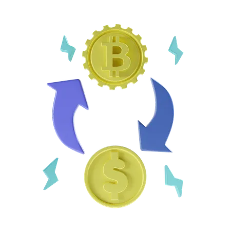 Échange de crypto-monnaie  3D Icon