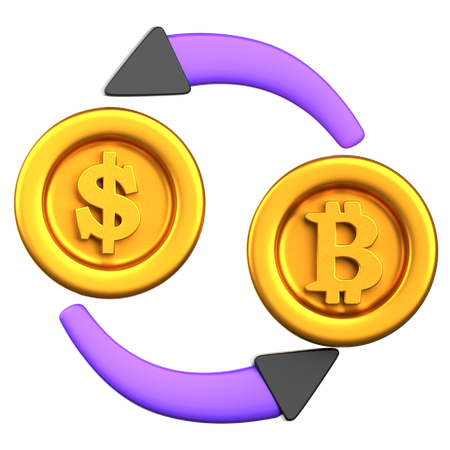 Échange de crypto-monnaie  3D Icon