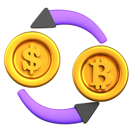 Échange de crypto-monnaie  3D Icon