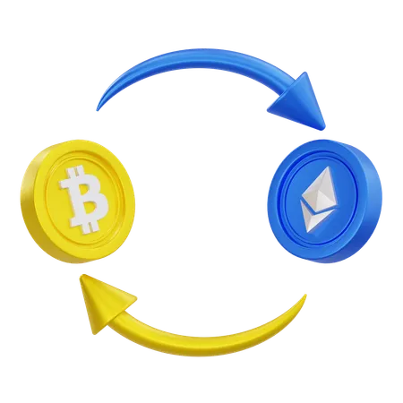 Échange de crypto-monnaie  3D Icon