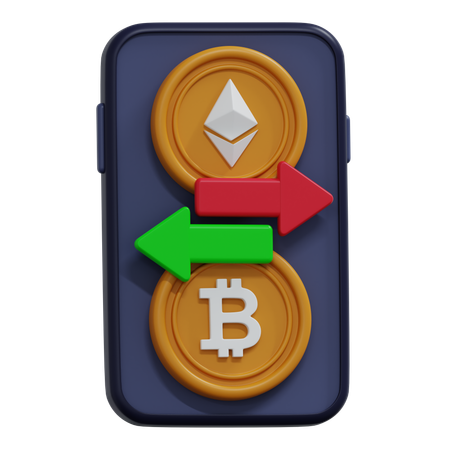 Échange de crypto-monnaie  3D Icon