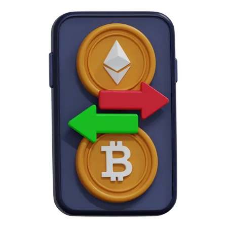 Échange de crypto-monnaie  3D Icon