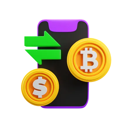 Échange de crypto-monnaie  3D Icon