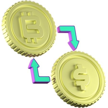 Échange de crypto-monnaie  3D Icon