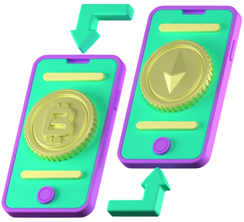 Échange de crypto-monnaie  3D Icon