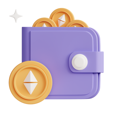 Crypto Ethereum wallet  3D Icon