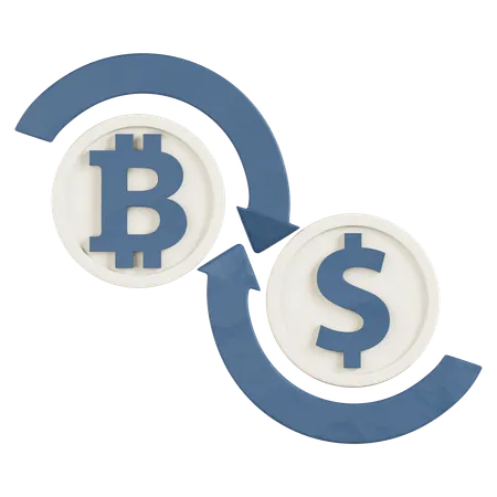 Échange de crypto-monnaie  3D Icon