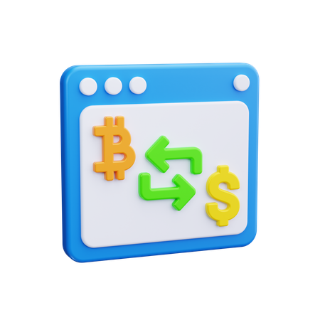 Échange de crypto-monnaie  3D Icon