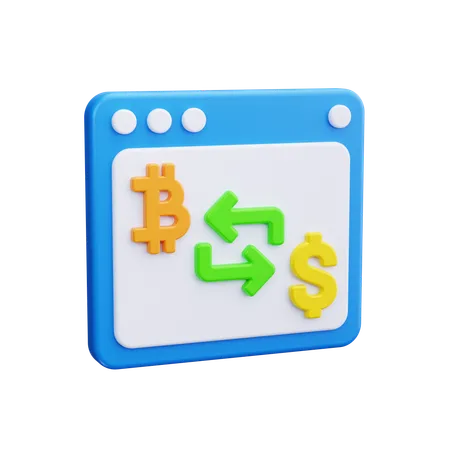 Échange de crypto-monnaie  3D Icon