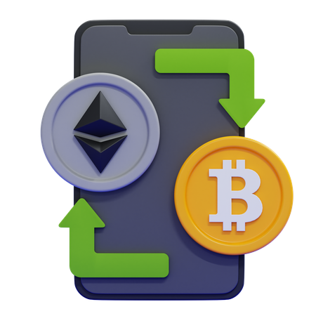 Échange de crypto-monnaie  3D Icon