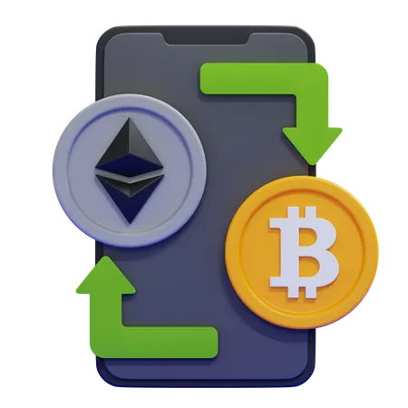 Échange de crypto-monnaie  3D Icon
