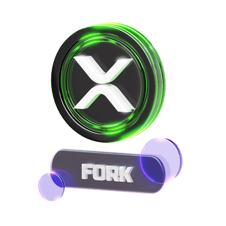 Crypto-fork  3D Icon