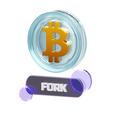 Crypto-fork  3D Icon