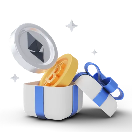 Crypto Gift Box  3D Illustration