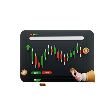 Crypto Growth Analysis on Mobile Dashboard  3D Icon